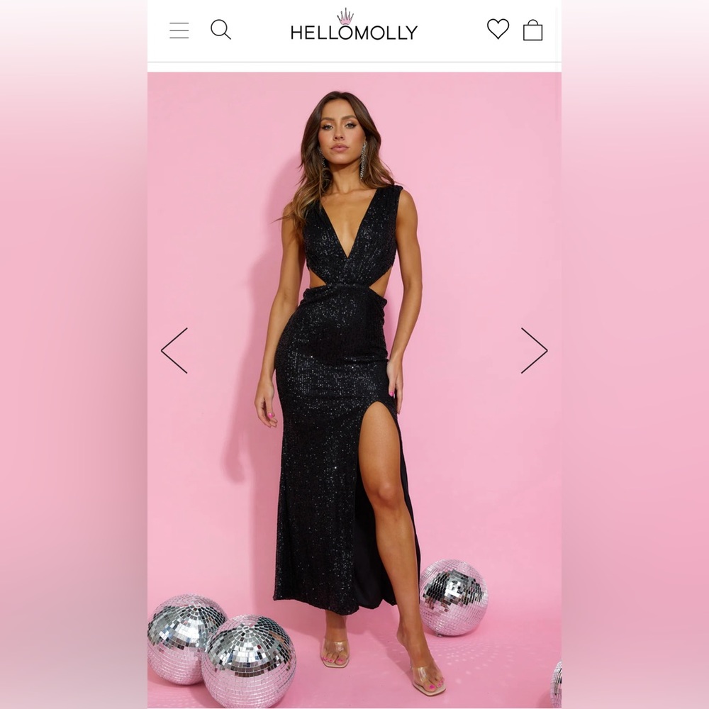 Selling (1) black cut out sequin dress. Wore once for this past NYE.